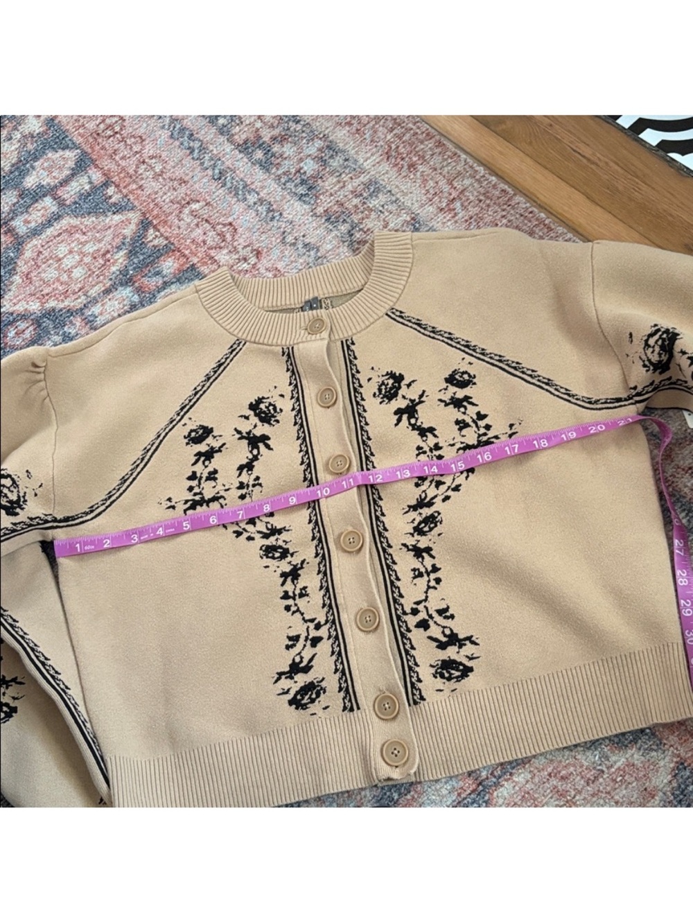 By Anthropologie Sculpted Puff Sleeve Cardigan size M brand new with tags. - Picture 3 of 9